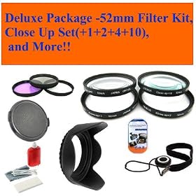 Deluxe Package Includes- 3 Pc Filter Kit (Uv-cpl-fld-) and 4 Pc Close up Filter Set (+1+2+4+10) for Olympus 50mm F/2.0 Telephoto Macro Ed Lens + Hard Tulip Lens Hood+ Lens Cap + Cap Keeper + Microfiber Cleaning Cloth + LCD Screen Protectors for 52mm Lens