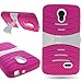 Galaxy Wireless Compatible for LG Lucid 3 4G, Dual Layer Heavy Duty Armor Protective Case,Built in Kickstand (Hot Pink on White)
