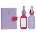 JAVOedge Women's RFID Blocking Full Protection Passport Case + Pen Holder and [2 PCS] Matching Printed Luggage Tags Set