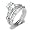 Bling Jewelry Sterling Silver 2-ct Round CZ Chips Engagement Wedding Ring Set - Size 5