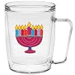 Hanukkah Menorah 18 oz Insulated Coffee Mug, Clear
