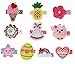 Bundle Monster 10 pc Baby Girls Embroidered Design Fabric Hair Clip Accessories