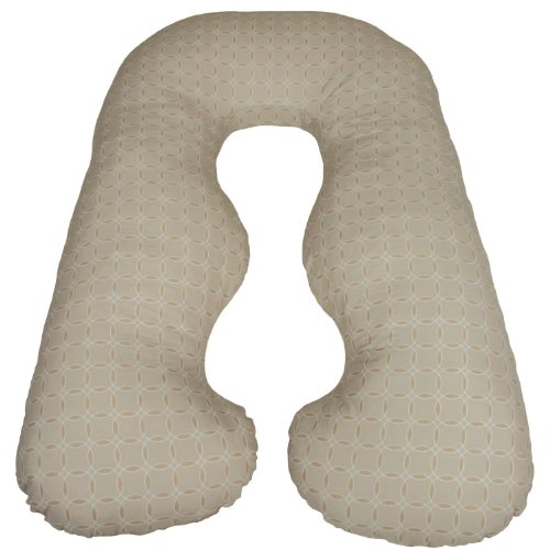Leachco Back N Belly Chic Body Pillow Replacement Cover - Taupe Rings