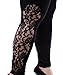 Womens Plus Size black Leggings with Elegant lace Panel Sizes YP1283 Made in USA