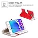 FYY Luxury PU Leather Wallet Case for Galaxy Note 5, [Kickstand Feature] Flip Folio Case Cover with [Card Slots] and [Note Pockets] for Samsung Galaxy Note 5 Red