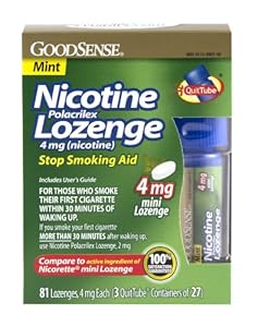 Good Sense Nicotine Polacrilex Lozenge, Mint Mini Lozenge, 4 mg, 81 Count
