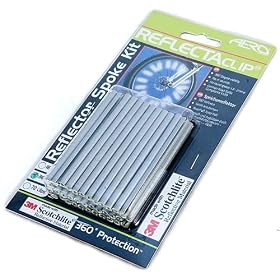 Aero Sport� ReflectaClipTM Coated With 3M Scotchlite Bicycle Bike Reflective Spoke Clips 72pcs Certified To British Standard: 6102/2 Road Traffic Approval and STVZO German Road Traffic Approvals