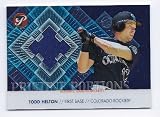 2002 Topps Pristine Portions Game Used Jersey #TH Todd Helton Colorado Rockies #'ed 614/1000
