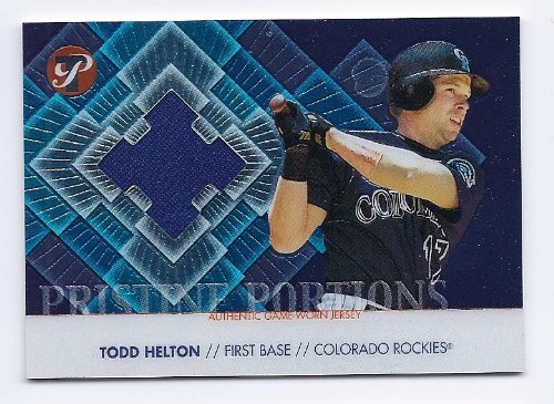 2002 Topps Pristine Portions Game Used Jersey #TH Todd Helton Colorado Rockies #'ed 614/1000