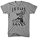 Jesus Saves Hockey Goal T Shirt Funny Religious Sport Tee