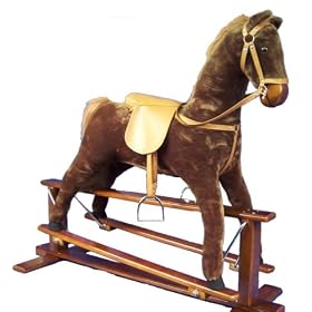 Large Glide and Ride Plush Chestnut Rocking Horse.