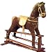 Toys : Large Glide and Ride Plush Chestnut Rocking Horse.