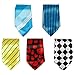 Bundle Monster 5pc Mix Design Boys Formal Wear Pre-Tied Polyester Necktie Set