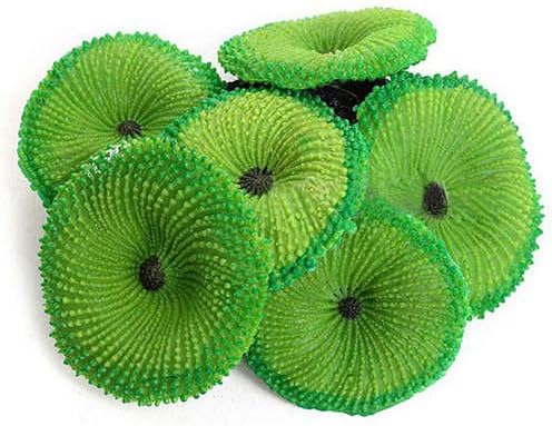 Green coral Disk Plants Aquarium Fish Tank Landscape Decoration Glow Simulation Animal Plants Ornament no.43