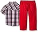 Boys Rock Baby Boys' 3 Piece Pant Set Plaid Racecar