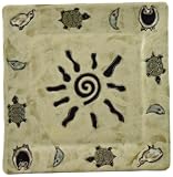 11 MARA Collectible Stoneware SQUARE DINNER PLATE Desert SUN Celestial TURTLE Design
