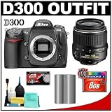 Nikon D300 Digital SLR Camera + Nikon 18-55mm II f/3.5-5.6G AF-S DX ED Zoom Lens + 8GB CF Memory Card + Spare EN-EL3e Battery + Cleaning Kit (Camera & Lens Refurbished by Nikon U.S.A.)