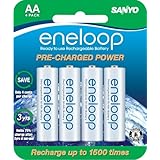 Sanyo NEW 1500 eneloop 4 Pack AA Ni-MH Pre-Charged Rechargeable Batteries