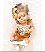 Baby Girls Lovely Ruffle Lace Collar Bodysuit with Headband (6M, Yellow)