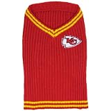 Pets First KCC-4012-SM Kansas City Chiefs V-Neck Dog Sweater, Small
