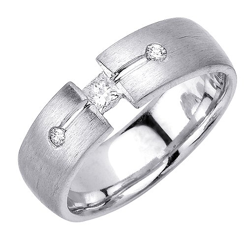Elegant Diamond Wedding Bands With Comfort Fit 14K White Gold Can Also Be Made In Platinum or Other Colors 18K And 24K Is Also Available 7mm 0.27ct tw SI1 Clearity and H or I Color