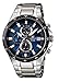 Casio Men's Edifice EFR519D-2AV Silver Stainless-Steel Quartz Watch with Blue Dial