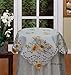 Creative Linens Sunflower Tablecloth Embroidered Cutwork Table Cloth 33x33 Square Topper White
