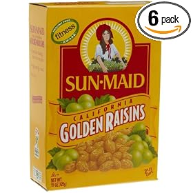 Sun Maid California Golden Raisins, 15-Ounce Boxes (Pack of 6)