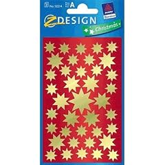 Sticker Weihnacht Glanzf. 2Bg Motiv Sterne gold