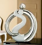 Produkt-Bild: Gilde Skulptur Francis Paar 'Liebeskreis', 37 cm, platin-wei&szlig;