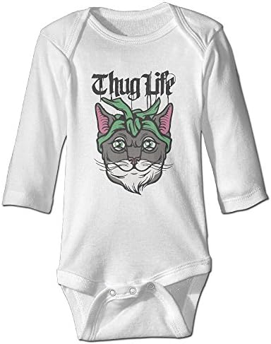 Unisex Thug Life Cat Novelty Funny Baby Onesie Bodysuit