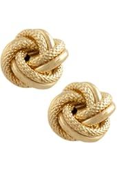 10k Yellow Gold Textured Love Knot Earrings