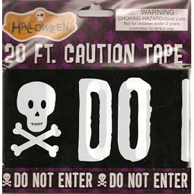 Halloween Caution Tape: DO NOT ENTER (black with skull and crossbones) by 