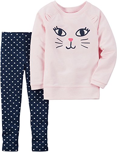 Carters Toddler Girls Cat Heart Leggings Set