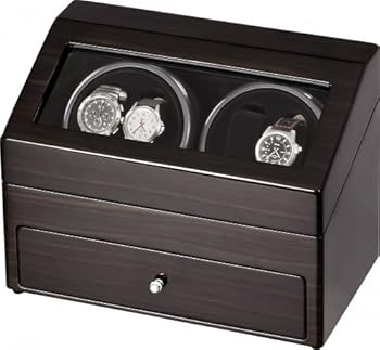 Auer Accessori Fiuto 622 Watch Winder Per 4 Orologi Ebony Auer Accessories Plutus 622E Remontoir pour Montres Pour 4 Montres Bois d'ébène