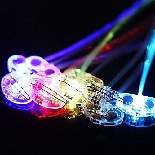 Yunhua 2 Pack LED Fiber Optic Light-up Hair Barrette - Blue