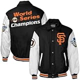 MLB San Francisco Giants Black-White 2010 World Series Champions Wool/Leather Jacket (XXX-Large)