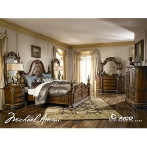 Aico Bedroom Furniture Venetian Ii Honey Walnut Poster