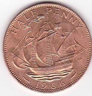 1966 Great Britain Half Penny Coin by Collectible Coin from around the World