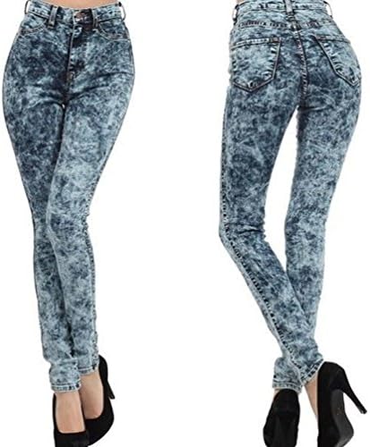 Janestore Fashion High Waist Mineral dark Acid Wash Skinny Classic Denim Jean Pants 1~15