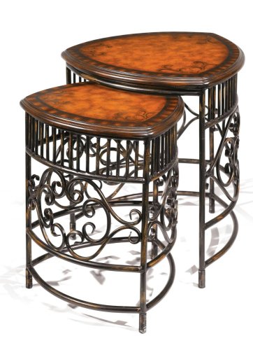 Nesting Tables - Grand Estates Nesting Tables in Classic Brown (Set of Two) - Hillsdale - 4753-885