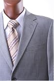 Men's Super 140's 100% Wool Single Breasted 2 Button Gray Plaid Dress Suit Flat Front***New for the Season!!!