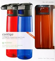 Contigo 3 Pack of BPA Free Hydration Bottles AutoSeal Technology (Red, Blue, Orange)
