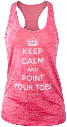 Covet Dance Clothing - Keep Calm and Point Your Toes - Burnout Tank, Shocking Pink, X-Large