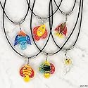 Glass Tropical Fish Necklaces 1" (1 doz)