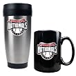 Washington Nationals MLB Stainless Steel Travel Tumbler & Black Ceramic Mug Set - Primary Logo by Great American Products