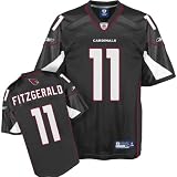 Larry Fitzgerald Jersey: Reebok 2010 Black #11 Arizona Cardinals Replica Jersey - Medium