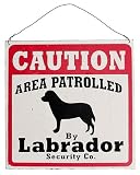 Retro Labrador Security Sign