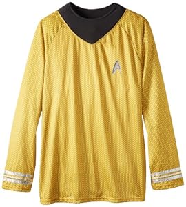 Rubie's Costume Plus-Size Star Trek Into Darkness Deluxe Captain Kirk Shirt With Emblem, Gold/Black, Plus Costume