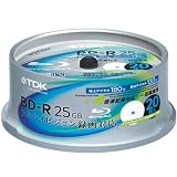 TDK 録画用ブルーレイディスク BD-R 25GB 1-4倍速 ホワイトワイドプリンタブル 20枚スピンドル BRV25PWB20PK